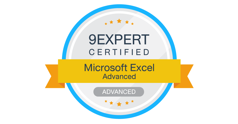 Microsoft Excel Advanced Certificate : MSE-L2-670964 | 9Expert ...